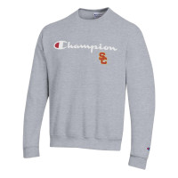 USC Trojans Men's Champion Gray SC InterlockScript Eco Powerblend Sweatshirt